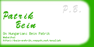 patrik bein business card